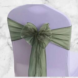 Organza Chair Sashes - Sage Green 