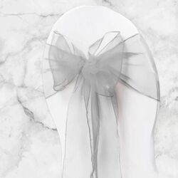 Organza Chair Sashes - Silver 