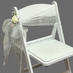 Organza Chair Sashes   Silver 