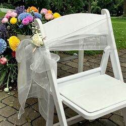 Organza Chair Sashes   Silver 