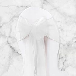 Organza Chair Sashes   White 