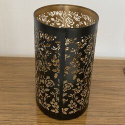 Oval Black and Gold Candle Holders 