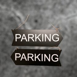 Parking Signs Bold Type on Black Arrow ea