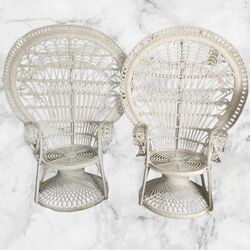 Peacock Chairs   White Bridal Chairs 