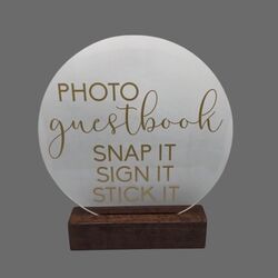 Photo Guestbook Sign   Round Clear Acrylic 