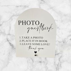 Photo Guestbook Sign - White Acrylic