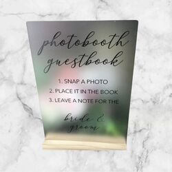 Photobooth Guestbook Sign   Clear Acrylic with Black 