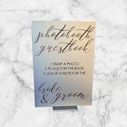 Photobooth Guestbook Sign - Frosted Acrylic with Rose Gold
