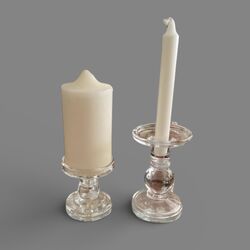 Pillar Candle Holders   Clear Glass Stands 