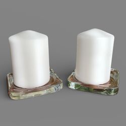 Pillar Candle Plates   Square Glass 