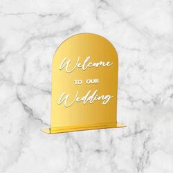 Please Sign our Guest Book - Gold Mirror