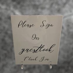 Please Sign our Guestbook - White/Black