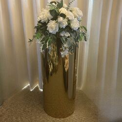 Plinths   Round Metal Gold Mirror 80 cm + 75cm 