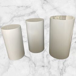 Plinths   White Round Metal 