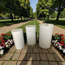 Plinths   White Round Metal 
