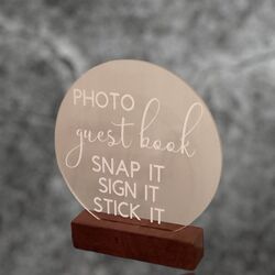 Round Acrylic Photo Guestbook Sign