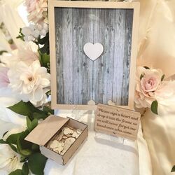 Rustic Heart Guestbook Set