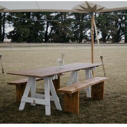 Rustic Wooden Trestle Table  