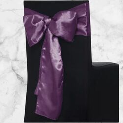 Satin Chair Sashes   Plum 