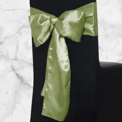 Satin Chair Sashes - Sage Green 