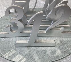 CLEARANCE SALE - Silver Wooden Table Numbers 
