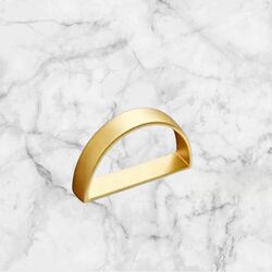 Table Napkin Rings - Shiny Gold ‘D’ shape 
