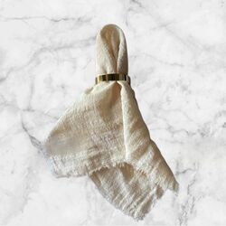 Table Napkins   Cheesecloth frayed edge   Beige 