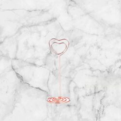 Table Number Holders - Rose Gold Heart Shape 