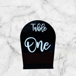 Table Numbers   Acrylic Black Arch 
