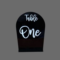 Table Numbers   Acrylic Black Arch 