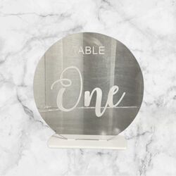 Table Numbers   Acrylic ClearWhite 