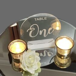 Table Numbers   Acrylic ClearWhite 