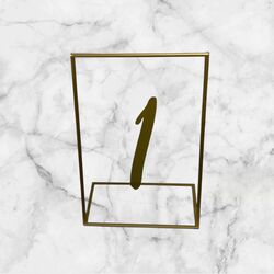 Table Numbers - Acrylic Clear with Gold Numbers 
