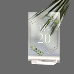 Table Numbers   Acrylic Clear with Leaves Small