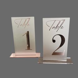 Table Numbers   Acrylic FrostedRose Gold 
