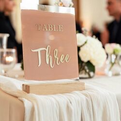 Table Numbers   Acrylic Pink 