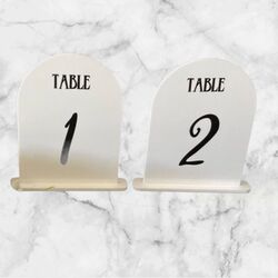 Table Numbers   Acrylic White Arch 