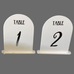 Table Numbers   Acrylic White Arch 