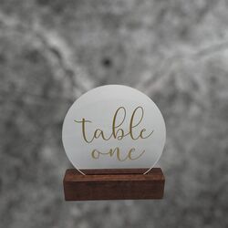 Table Numbers - Clear/Gold Acrylic 