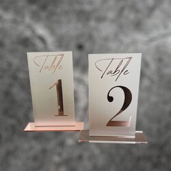 Table Numbers - Frosted/Rose Gold Acrylic 