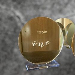 Table Numbers - Gold Mirror 