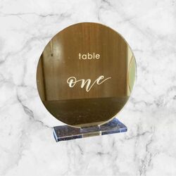 Table Numbers   Mirror Gold 
