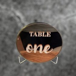 Table Numbers   Rose Gold Mirror 