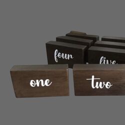 Table Numbers   Rustic Timber   B