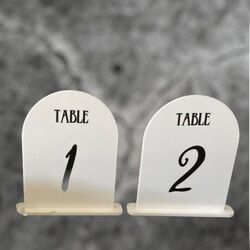 Table Numbers - White Acrylic Arch 