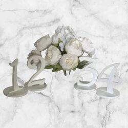 Table Numbers   Wooden White Script