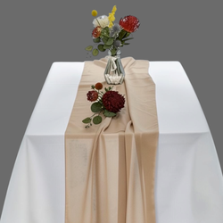 Table Runners   Beige Chiffon 