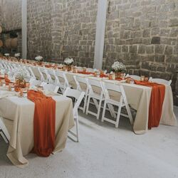 Table Runners   Burnt OrangeRust Cheesecloth 