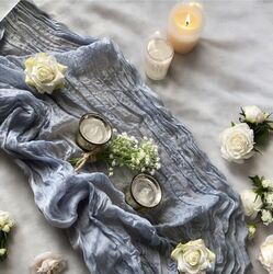 Table Runners   Cheesecloth   Dusty Blue