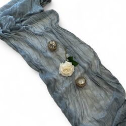 Table Runners   Cheesecloth   Dusty Blue